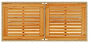 Τραπέζι Κήπου Επιφάνεια Ακακίας Μπεζ 115x54x74 εκ. Συνθ. Ρατάν - Μπεζ