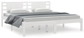 vidaXL Σκελετός Κρεβ. Χωρίς Στρώμα Λευκό 200x200 εκ Μασίφ Πεύκο