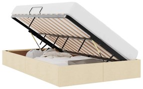 vidaXL Κρεβάτι Αποθήκης με στρώμα με κεφαλάρι Κρέμ 120 x 200 cm ύφασμα