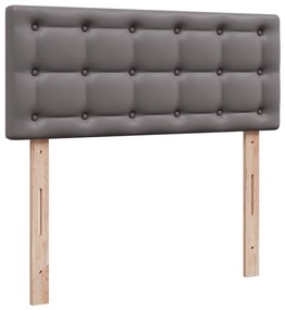 vidaXL Κρεβάτι Boxspring με Στρώμα Γκρι 120x190εκ. από Συνθετικό Δέρμα