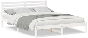 vidaXL Σκελετός Κρεβατιού Λευκό 160 x 210 cm Μασίφ ξύλο πεύκου
