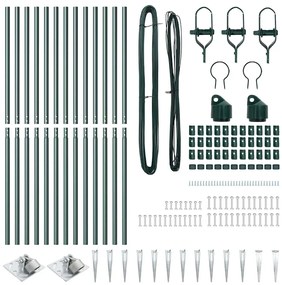 vidaXL Πό posts φράχτη Ρυθμιζόμενο Ύψος 13 pcs Πράσινο Ø32mm 140 εκ