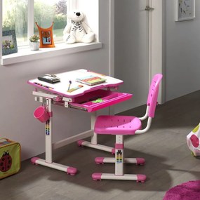 Vipack Γραφείο Παιδικό Comfortline 201 Ρυθμιζόμενο Ροζ/Λευκό + Καρέκλα