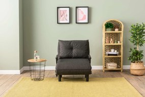 Πολυθρόνα-Κρεβάτι Σκούρο Γκρι SENTO SINGLE 75x50x75