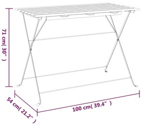 vidaXL Τραπέζι Bistro Πτυσσόμενο 100x54x71 εκ. Μασίφ Ακακία &amp; Ατσάλι