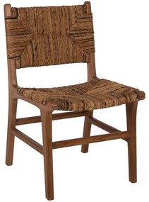 Καρέκλα HM9399.11 51x60,5x88cm Με Ψάθινη Πλάτη Από Ξύλο Teak Ξύλο,Ψάθα