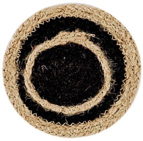 Σουβέρ Coaster 233 (Σετ 4τμχ) Black-Beige Kentia Jute