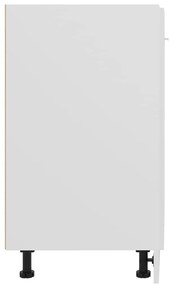Ντουλάπι Δαπέδου Γυαλιστερό Λευκό 60x46x81,5 εκ. Επεξ. Ξύλο - Λευκό