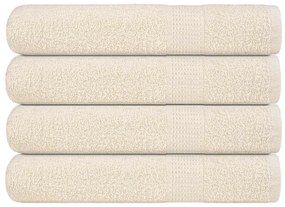 Towels 4 pcs Cream 100x200 cm 360 gsm 100% Cotton - Κρεμ