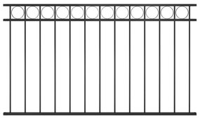 vidaXL Πάνελ Περίφραξης Μαύρο 1,7 x 0,8 μ. Ατσάλινο