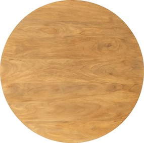 Τραπέζι Charmy pakoworld μασίφ ξύλο mango σε φυσική απόχρωση Φ130x76εκ