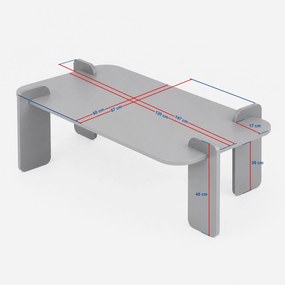 Τραπεζάκι Σαλονιού Atlantic Πεύκο / Ανθρακί OCIRU 147x87x35