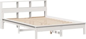 vidaXL Κρεβάτι Βιβλιοθήκη Χωρίς Στρώμα 140x200 εκ Μασίφ Ξύλο Πεύκο