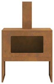vidaXL Φωτιά Καφέ 60 x 40 x 96 εκ. Ατσάλι σκληρυθέν στον αέρα