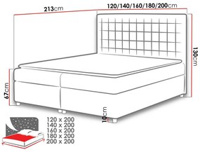 Κρεβάτι continental Baltimore 115, Διπλό, Continental, Άσπρο, 160x200, Οικολογικό δέρμα, Τάβλες για Κρεβάτι, 160x213x130cm, 162 kg, Στρώμα: Ναι