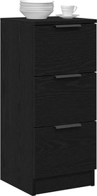 vidaXL Πλαϊνό γραφείο με συρτάρι 2 pcs Μαύρη Οξυά 30 x 30 x 70 εκ.