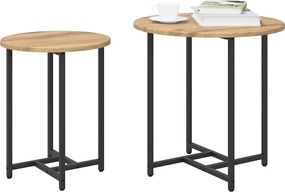 vidaXL Σετ βοηθητικά τραπεζάκια 2 pcs Δρυς Artisan και Μαύρο