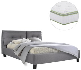 ΚΡΕΒΑΤΙ ΜΕ ΣΤΡΩΜΑ BILLIE HM21284.03 ΓΚΡΙ ΥΦΑΣΜΑ--ΓΙΑ 160x200εκ