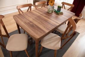 Extendable Dining Table &amp; Chairs Set (5 Pieces) Cenova - Brown Brown