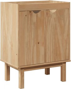 vidaXL Ντουλάπι Μπάνιου OTTA 59x40x80 εκ. Μασίφ Ξύλο Πεύκου