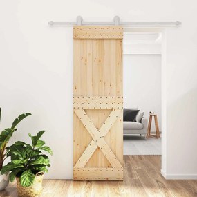 vidaXL Συρόμενη Πόρτα Φυσικό και Λευκό 70 x 210 cm
