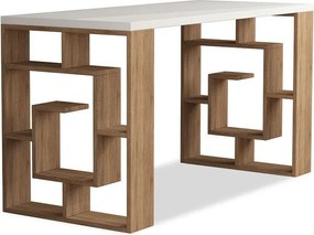 Γραφείο Labirent χρώμα λευκό -φυσικό 140x60x75εκ 140x60x75 εκ.