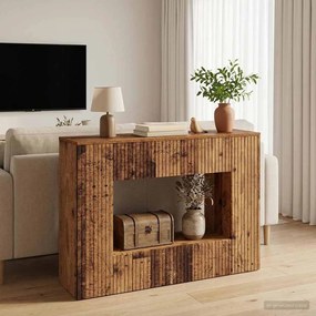 vidaXL Τραπέζι κονσόλας Ριγέ Παλιό ξύλο 101 x 29 x 74 εκ.