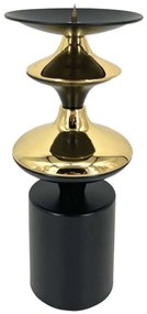 Κηροπήγιο 15-00-23952 Φ12,5x30,5cm Gold-Black Marhome Μέταλλο