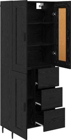 vidaXL Highboard 2 pcs Μαύρη Οξυά 69,5 x 34 x 180 εκ.