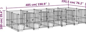vidaXL Κλουβί Σκύλου Εξωτερικού Χώρου 9,38 μ² από Ατσάλι