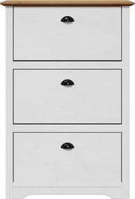 Ράφι παπουτσιών vidaXL BODO Λευκό και καφέ 80x35x118 cm