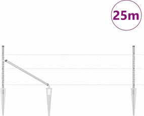 vidaXL Στύλος Περιφράξεων Ασημί 25 x 0,4 m (36 mm πλέγμα) Ατσάλι