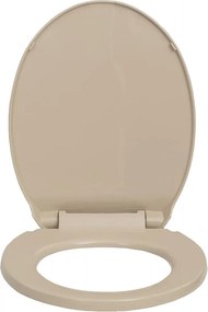 vidaXL Κάλυμμα Λεκάνης με Soft Close &amp;amp; Quick Release Οβάλ Μπεζ