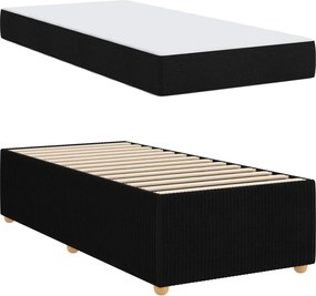 vidaXL Σκελετός Κρεβατιού με στρώμα Μαύρο 80 x 200 cm ύφασμα