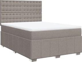 vidaXL Κρεβάτι Boxspring με Στρώμα Taupe 140x190 εκ. Υφασμάτινο