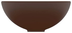 vidaXL Νιπτήρας Πολυτελής Στρογγυλός Σκ. Καφέ Ματ 32,5x14 εκ Κεραμικός