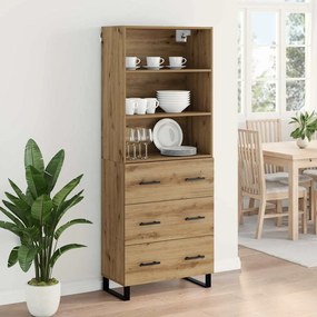 vidaXL Highboard με συρτάρι 2 pcs Artisan Oak Επεξεργασμένο ξύλο