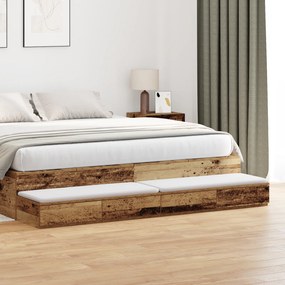 vidaXL Συρτάρια Κρεβατιού από Παλιό Ξύλο 180x36,5x16,5 εκ. Φτιαγμένα από Ξύλο