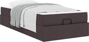 vidaXL Σκελετός κρεβατιού με στρώμα με στρώμα 2 pcs Ώχρα ύφασμα