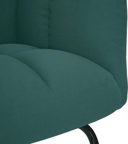 vidaXL Κουνιστή Πολυθρόνα Σκούρο Πράσινο Υφασμάτινη