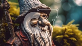 Intra Συλλεκτικό Ξύλινο Παζλ Plywood 4mm - Γοητευτικό Ξύλινο Άγαλμα Gnome με Προσωπικό και Καπέλο Pointy Σε Ξύλινο Κουτί - Διαστάσεις: 10x10 cm – 25 κομμάτια