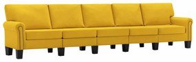 vidaXL Καναπές Κίτρινο 5θέσιος ύφασμα