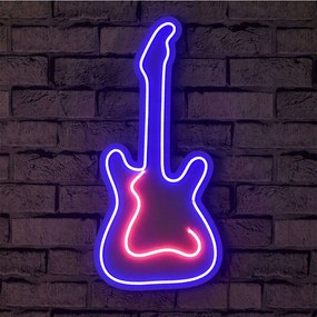 Διακοσμητικό Φωτιστικό Τοίχου Guitar 395NGR2059 26x2x55cm Led 25,2W Blue-Pink Wallity