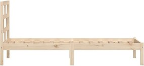 vidaXL Πλαίσιο Κρεβατιού 75 x 190 εκ. από Μασίφ Ξύλο Small Single