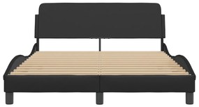 vidaXL Πλαίσιο Κρεβατιού με Κεφαλάρι Μαύρο 120x200 εκ. Συνθετικό Δέρμα