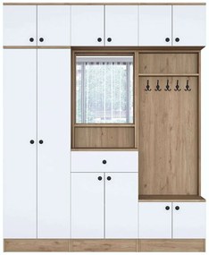 Έπιπλο Εισόδου 893RAN5428 179,4x35,5x226,4cm Walnut-White Particle Board, Melamine