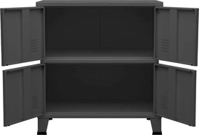 vidaXL Αρχειοθήκη Βιομηχανικού Στιλ Ανθρακί 75 x 40 x 80 εκ. Ατσάλινη