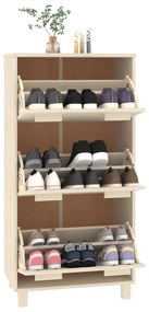 vidaXL Παπουτσοθήκη HAMAR Καφέ Μελί 59,5x35x117 εκ. Μασίφ Ξύλο Πεύκου