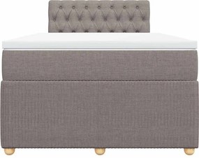 vidaXL Κρεβάτι Boxspring με Στρώμα Taupe 120x190 εκ. Υφασμάτινο