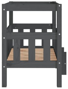vidaXL Κρεβάτι Σκύλου Γκρι 65,5x50,5x70 εκ. από Μασίφ Ξύλο Πεύκου
